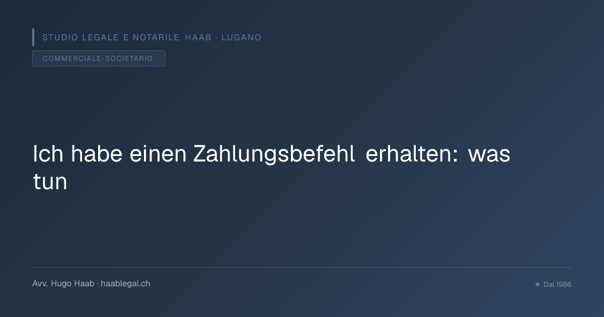 Ich habe einen Zahlungsbefehl erhalten: was tun