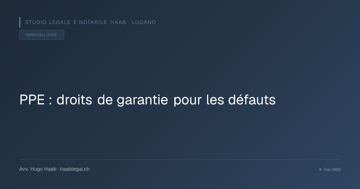 PPE : droits de garantie pour les défauts