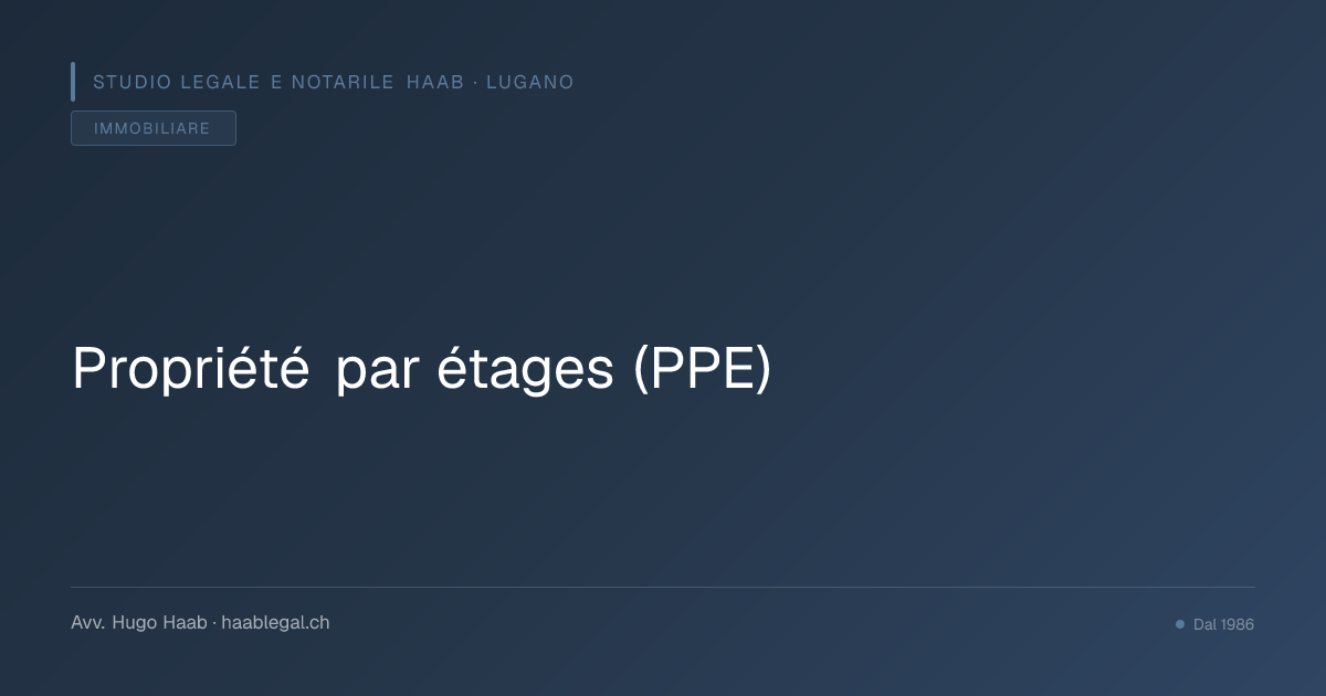 Propriété par étages (PPE)