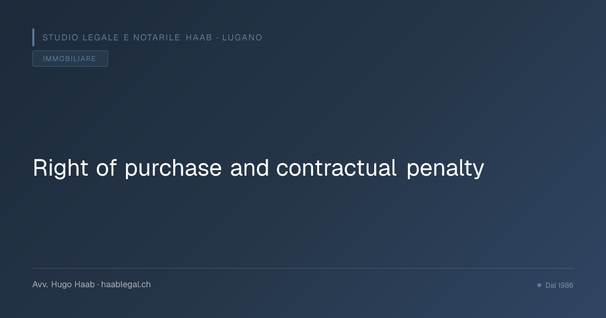 Right of purchase and contractual penalty