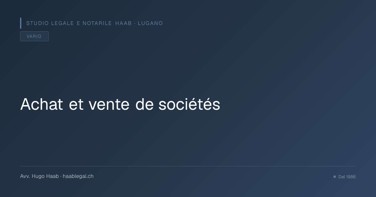 Achat et vente de sociétés