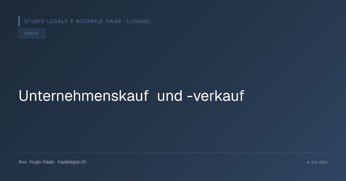 Unternehmenskauf und -verkauf