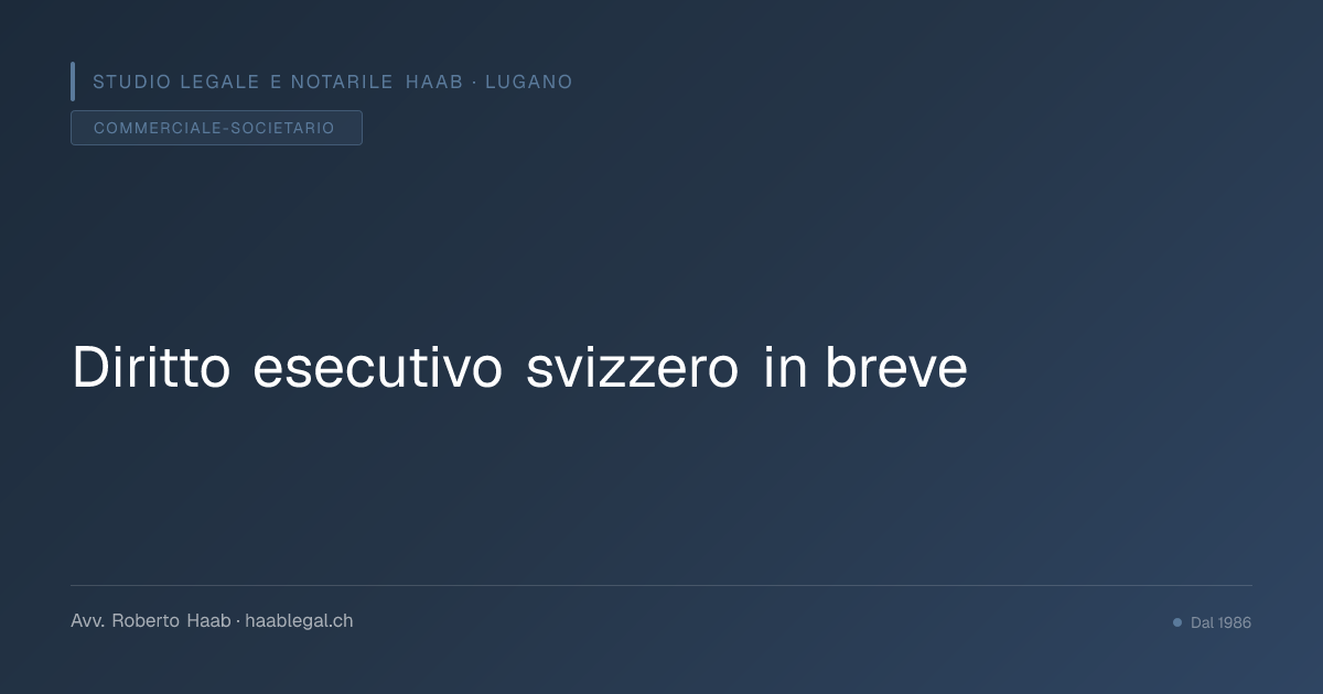 Diritto esecutivo svizzero in breve
